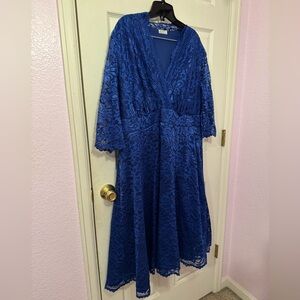 Kiyonna Blue Lace Midi Dress 3x like new